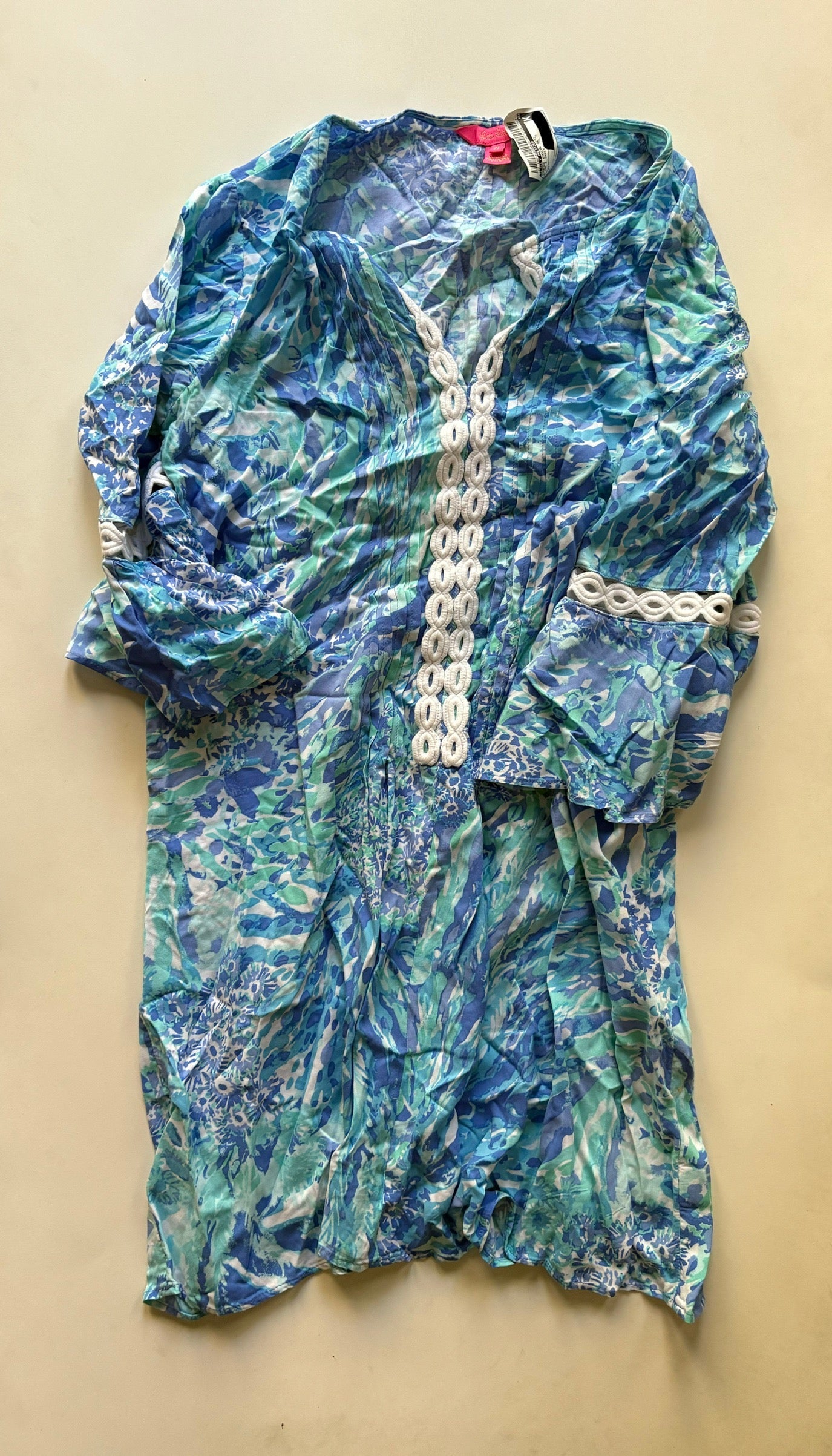 Dress Casual Midi By Lilly Pulitzer In Blue & Green, Size: M