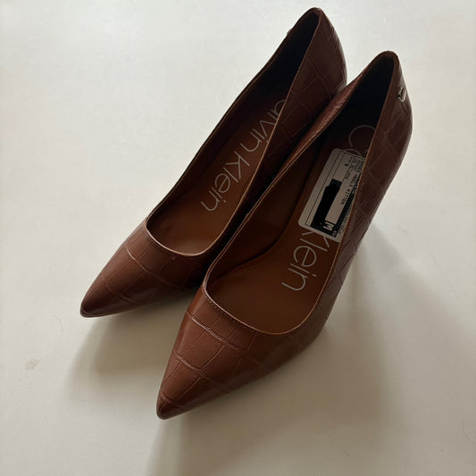 Shoes Heels Kitten By Calvin Klein In Brown, Size: 6