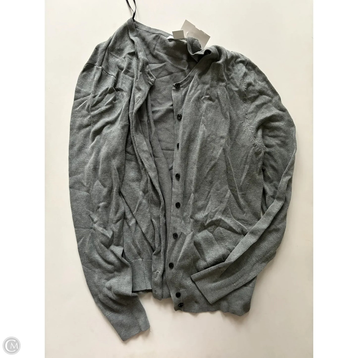 Sweater Cardigan By H&m In Grey, Size: L