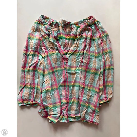 Top Long Sleeve By Crown And Ivy In Plaid Pattern, Size: 2x