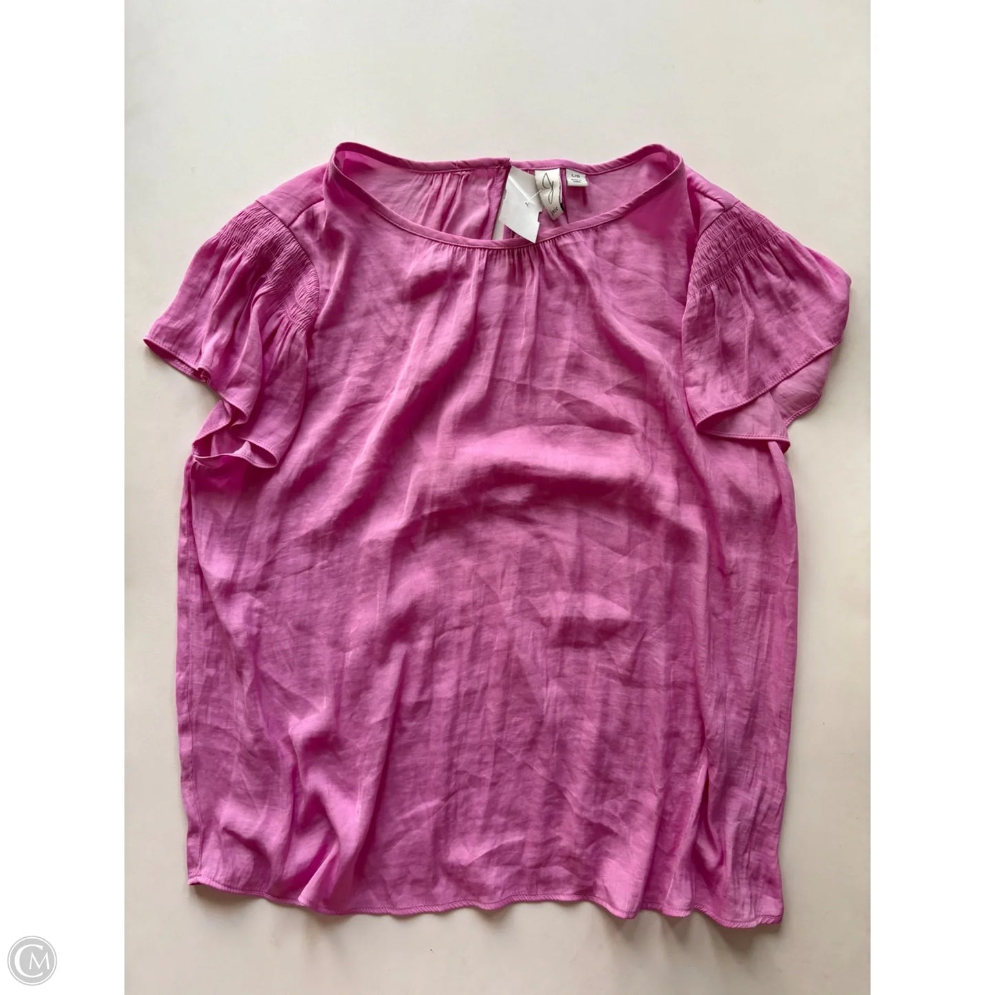 Blouse Short Sleeve By Joie In Pink, Size: L