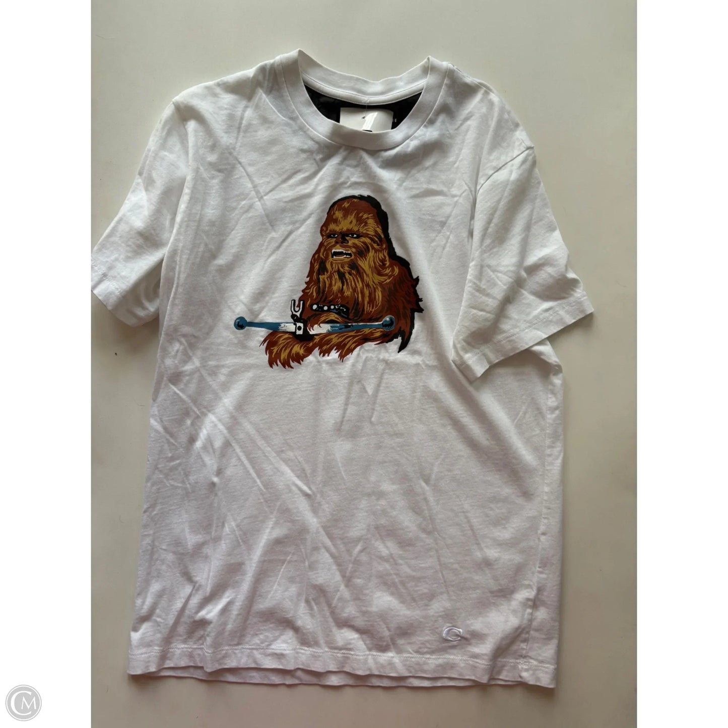 Top Short Sleeve Designer By Coach In White, Size: S