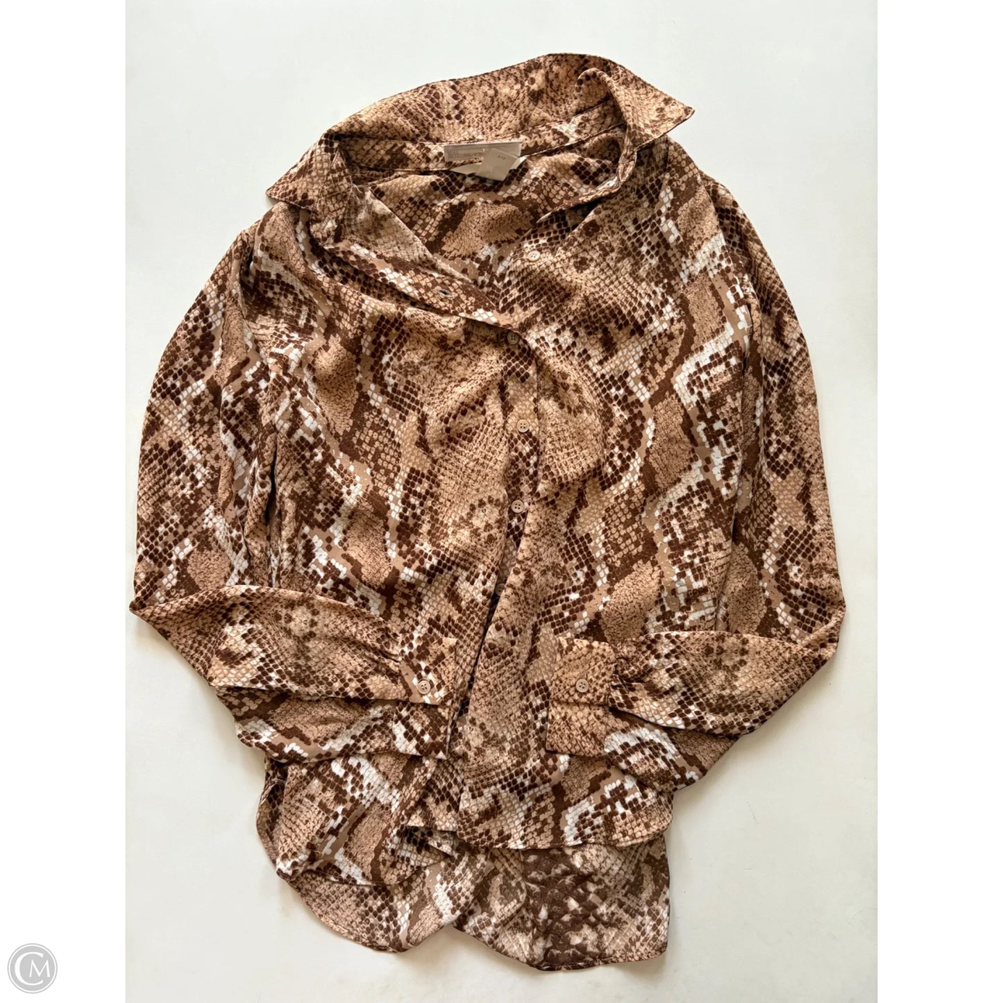 Blouse Long Sleeve By H&m In Animal Print, Size: S