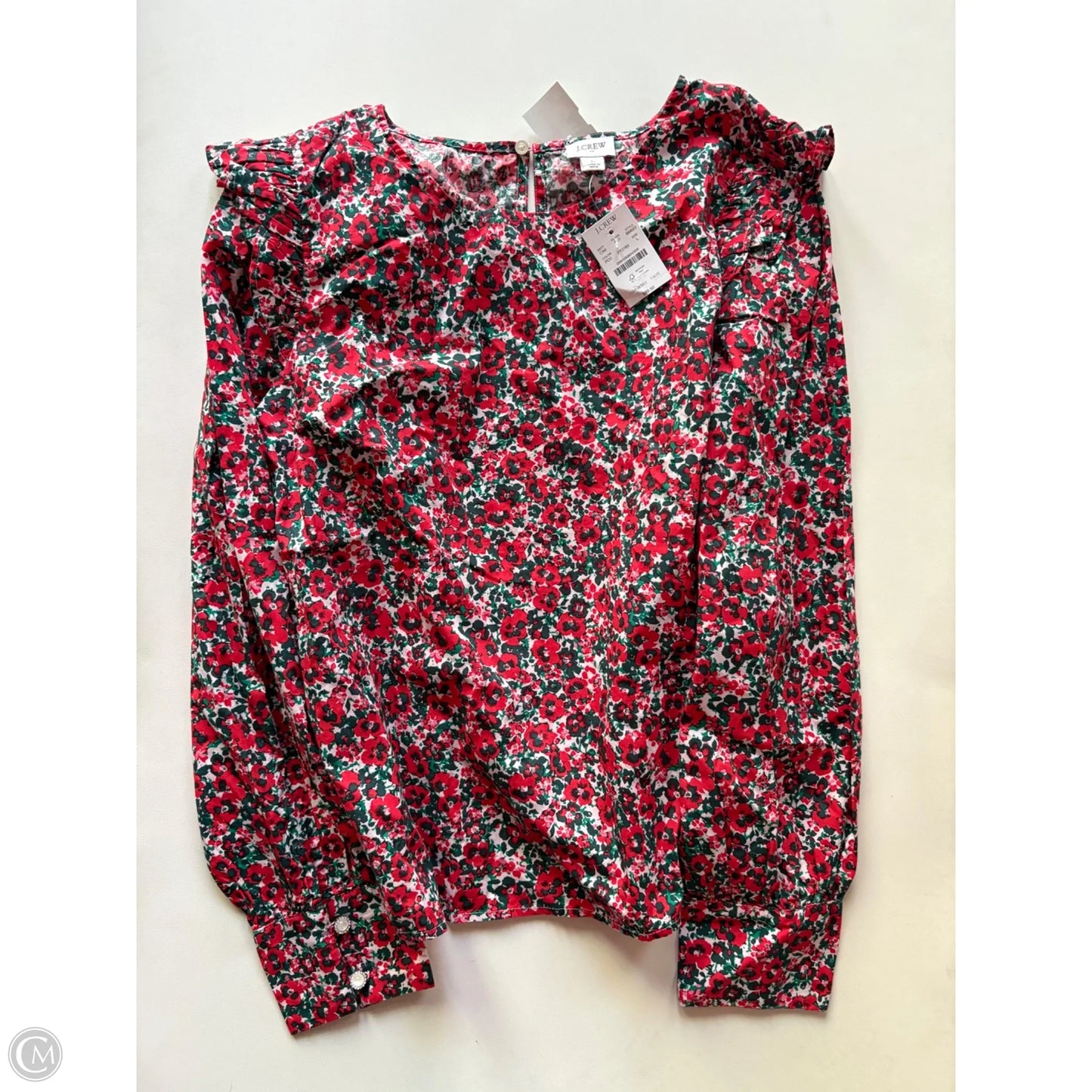 Top Long Sleeve By J. Crew In Floral Print, Size: L