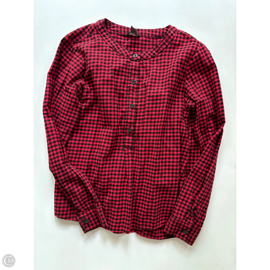 Top Long Sleeve By Eddie Bauer In Plaid Pattern, Size: Xs