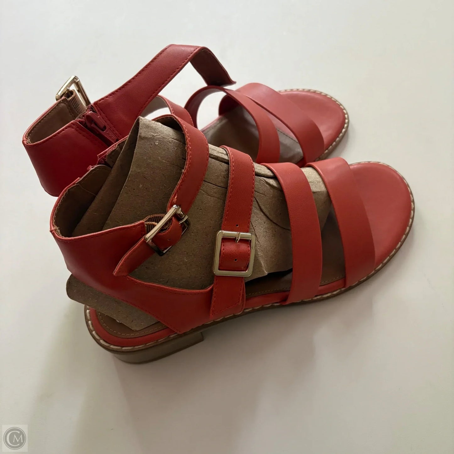 Sandals Heels Block By Sofft In Orange, Size: 8.5