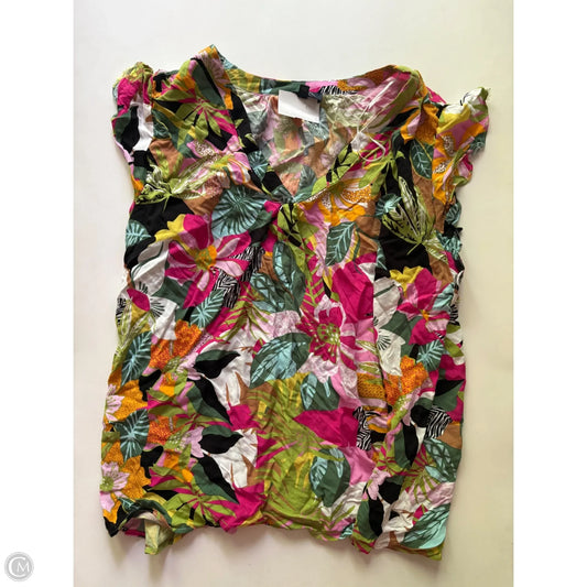 Top Short Sleeve By Rachel Roy In Floral Print, Size: 2x