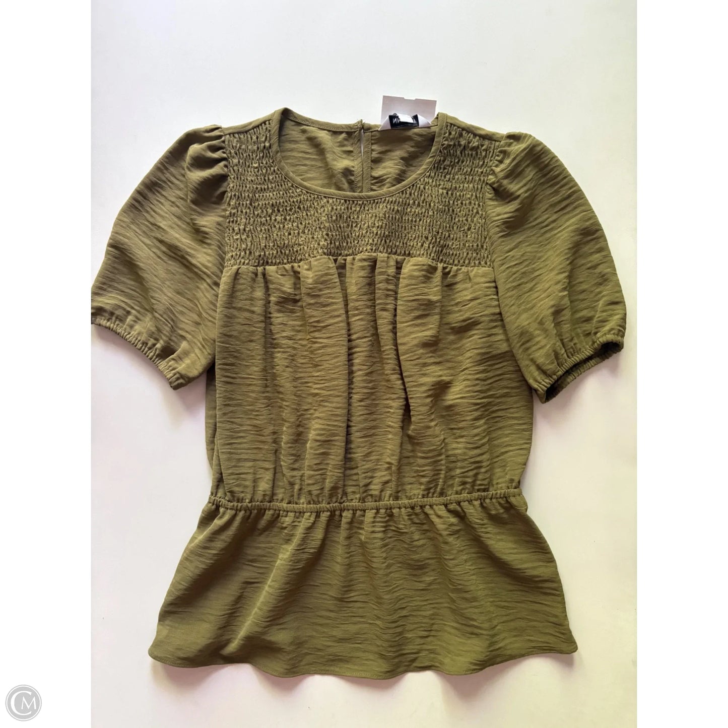 Blouse Short Sleeve By Nine West Apparel In Green, Size: S