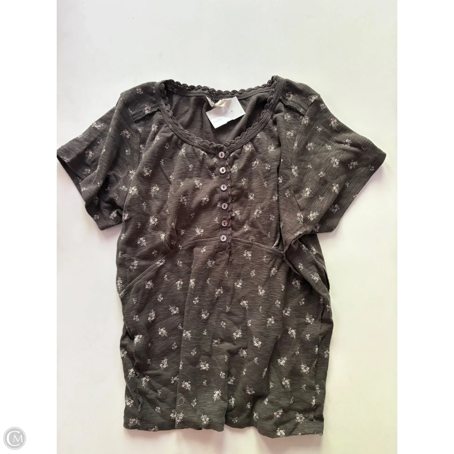 Top Short Sleeve By Lucky Brand In Floral Print, Size: Xl