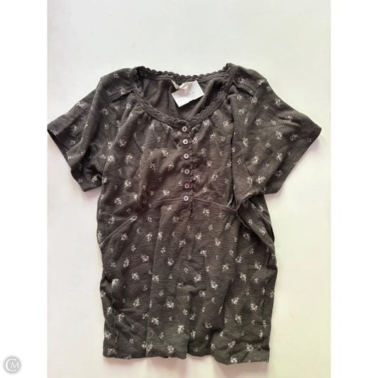 Top Short Sleeve By Lucky Brand In Floral Print, Size: Xl