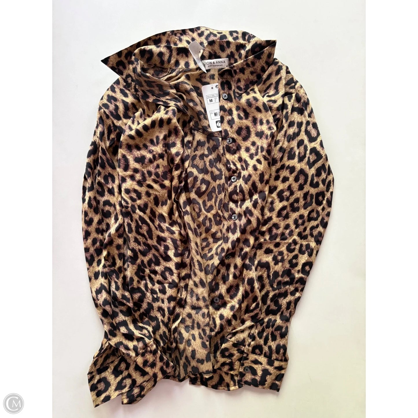 Blouse Long Sleeve By Jon And Anna In Animal Print, Size: M