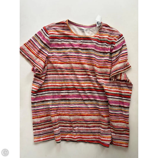 Top Short Sleeve By Croft And Barrow In Striped Pattern, Size: 2x