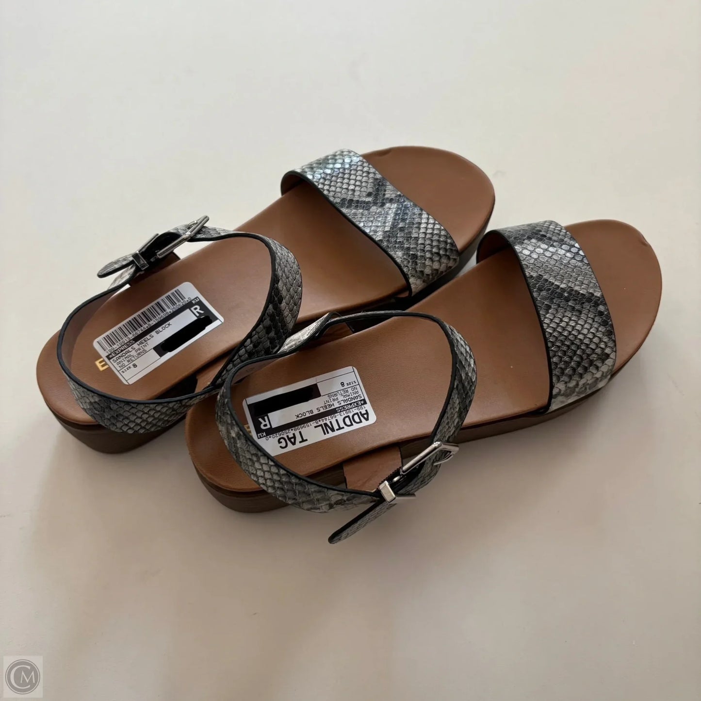 Sandals Heels Block By Express In Animal Print, Size: 8