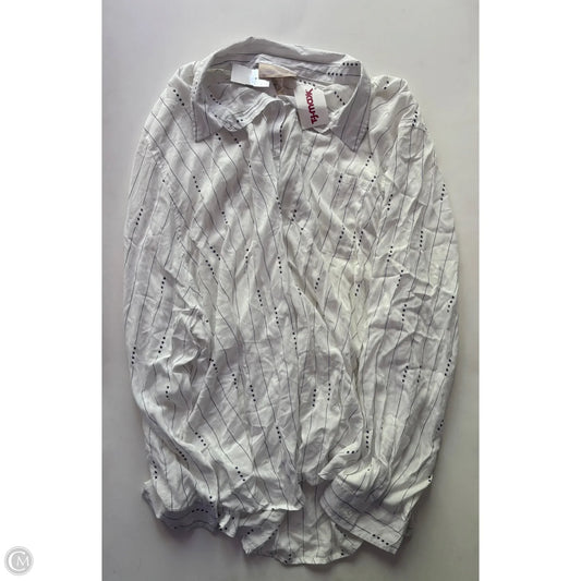 Top Long Sleeve By Grand And Greene In White, Size: 3x
