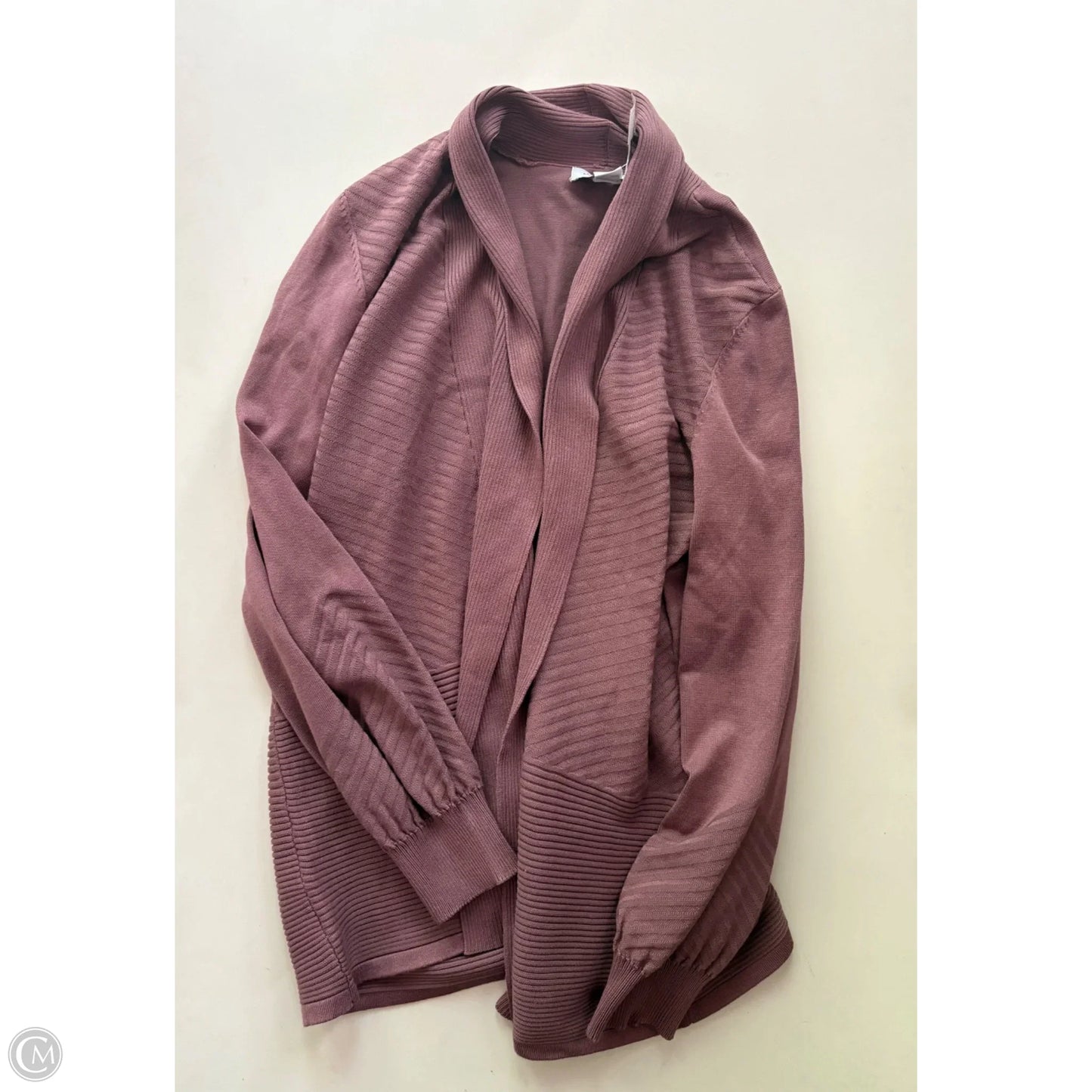 Sweater Cardigan By Liz Claiborne In Purple, Size: L
