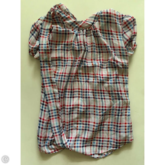 Blouse Long Sleeve By New York And Co In Plaid Pattern, Size: M
