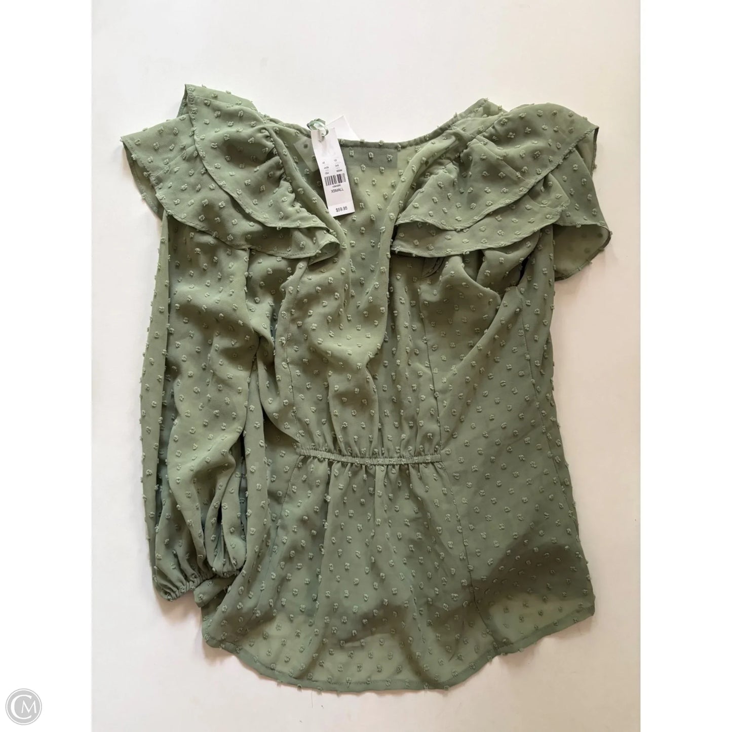 Blouse Short Sleeve By New York And Co In Green, Size: Xs