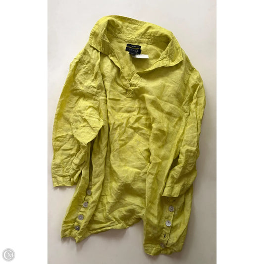 Top Long Sleeve By Tahari By Arthur Levine In Yellow, Size: 2x