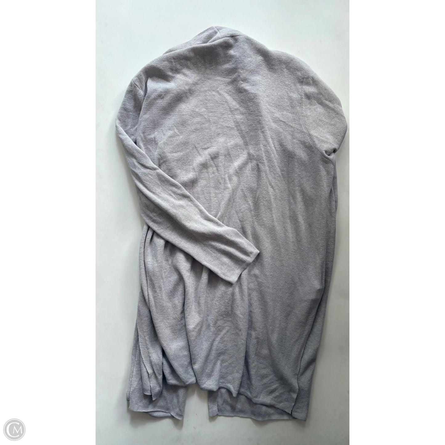 Sweater Cardigan By Loft In Grey, Size: 1x