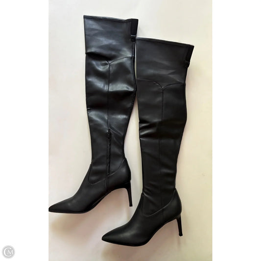 Boots Knee Heels By Calvin Klein In Black, Size: 10