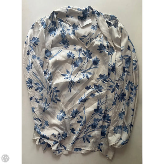 Blouse Long Sleeve By Limited In Blue & Cream, Size: 2x