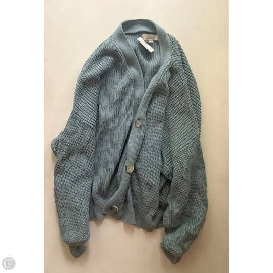 Sweater Cardigan By Loft In Blue, Size: 2x
