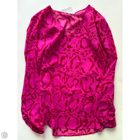 Blouse Long Sleeve By Jodifl In Pink, Size: L