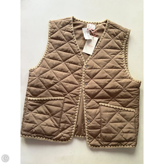 Vest Puffer & Quilted By Entro In Tan, Size: M