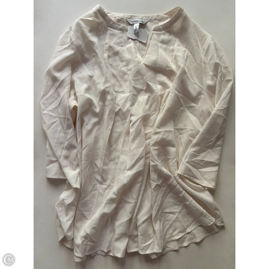 Blouse Long Sleeve By Croft And Barrow In Cream, Size: 1x