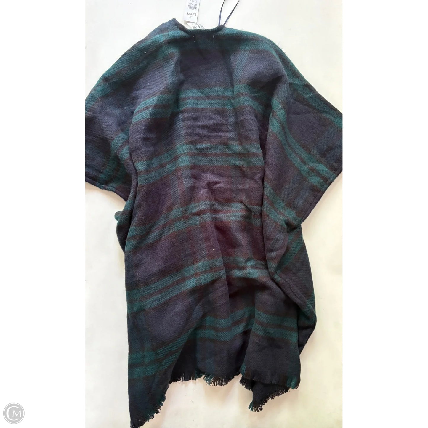 Poncho By Loft In Plaid Pattern, Size: Xl