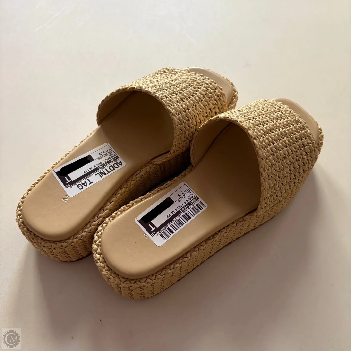 Sandals Heels Block By Marc Fisher In Tan, Size: 7.5