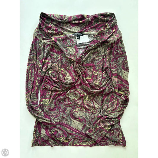 Top Long Sleeve By Lauren By Ralph Lauren In Paisley Print, Size: Xl