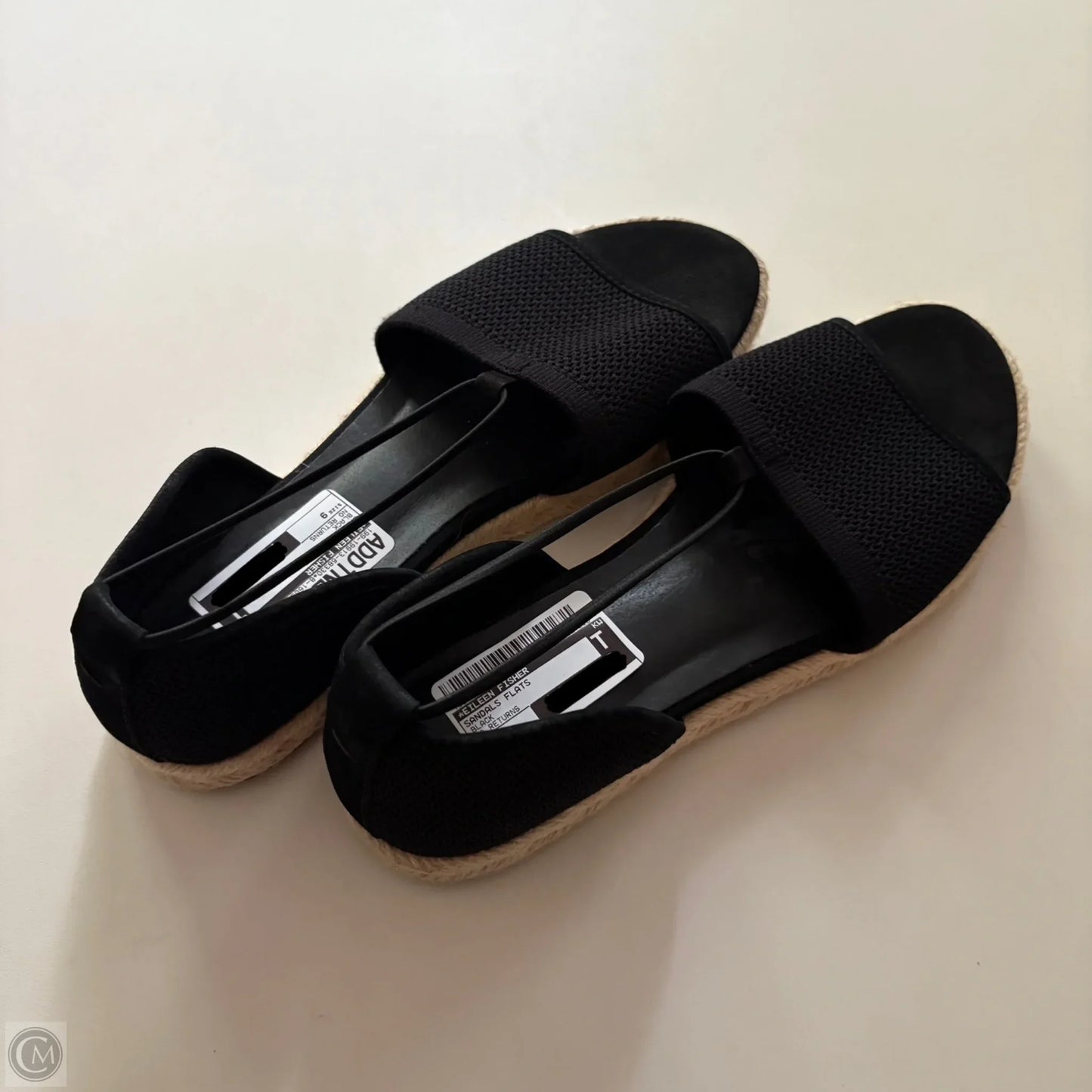 Sandals Flats By Eileen Fisher In Black, Size: 9