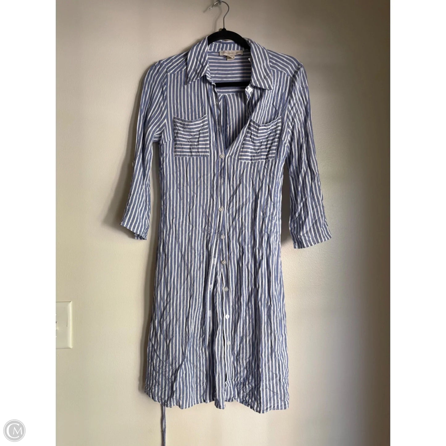 Dress Casual Midi By Monteau In Striped Pattern, Size: M