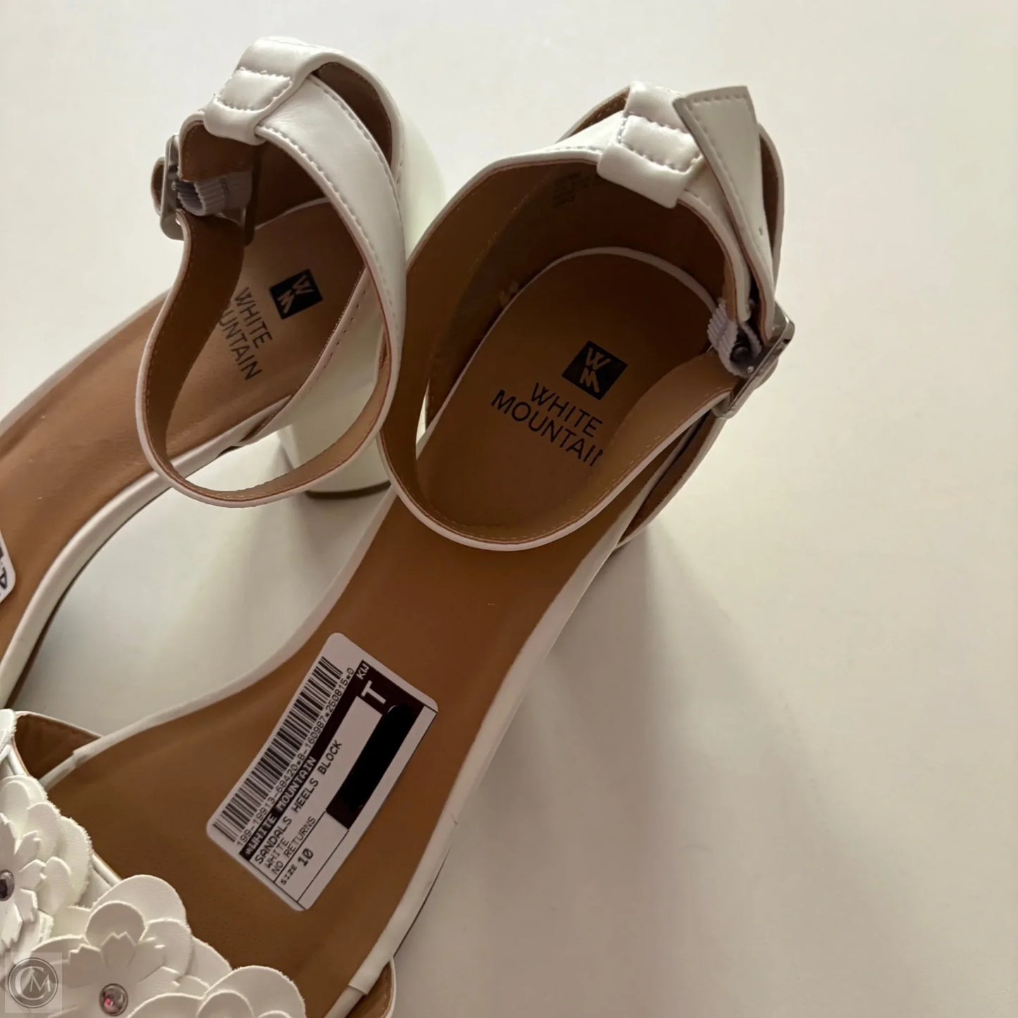 Sandals Heels Block By White Mountain In White, Size: 10