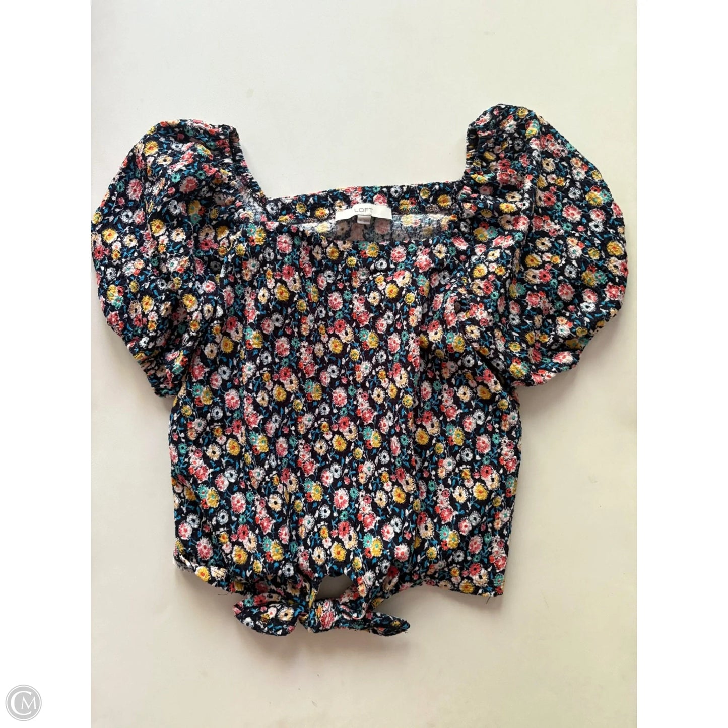 Top Short Sleeve By Loft In Floral Print, Size: M