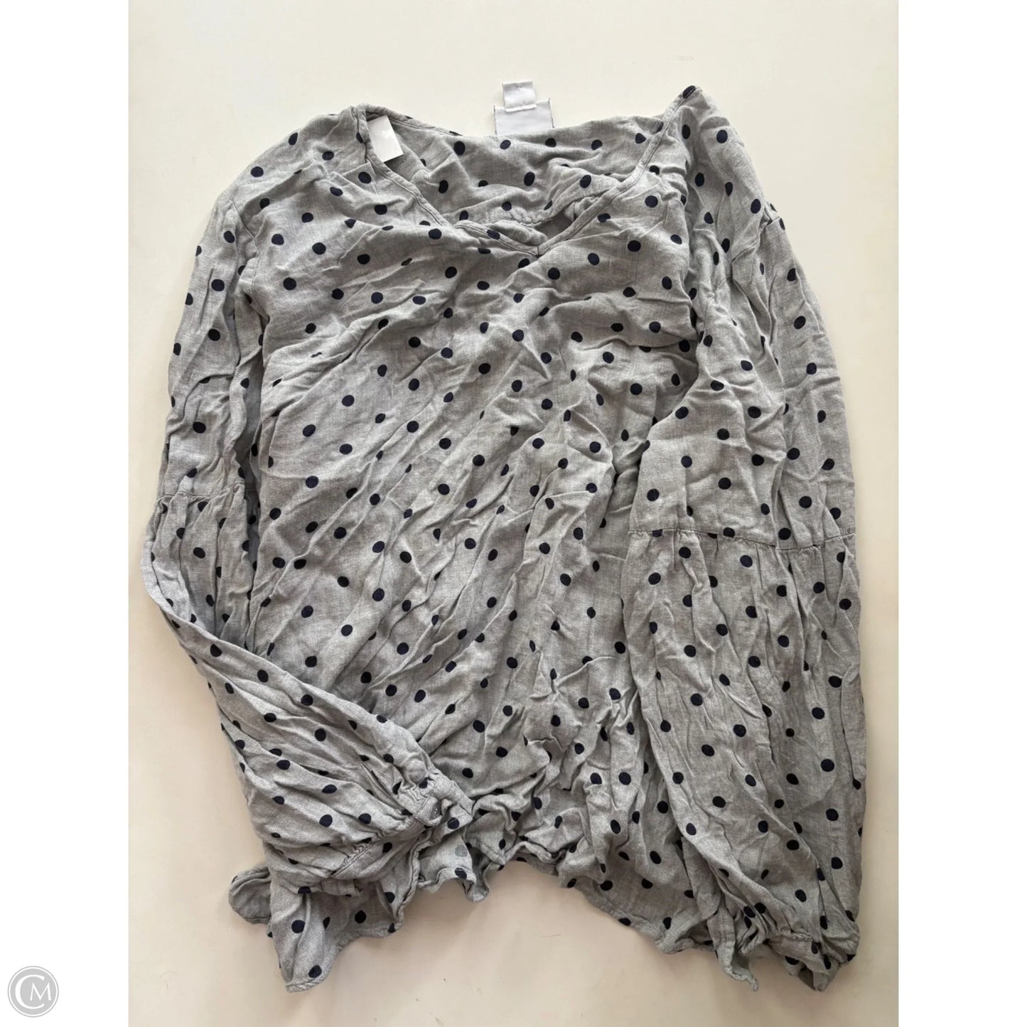 Top Long Sleeve By Liz Claiborne In Polkadot Pattern, Size: 3x