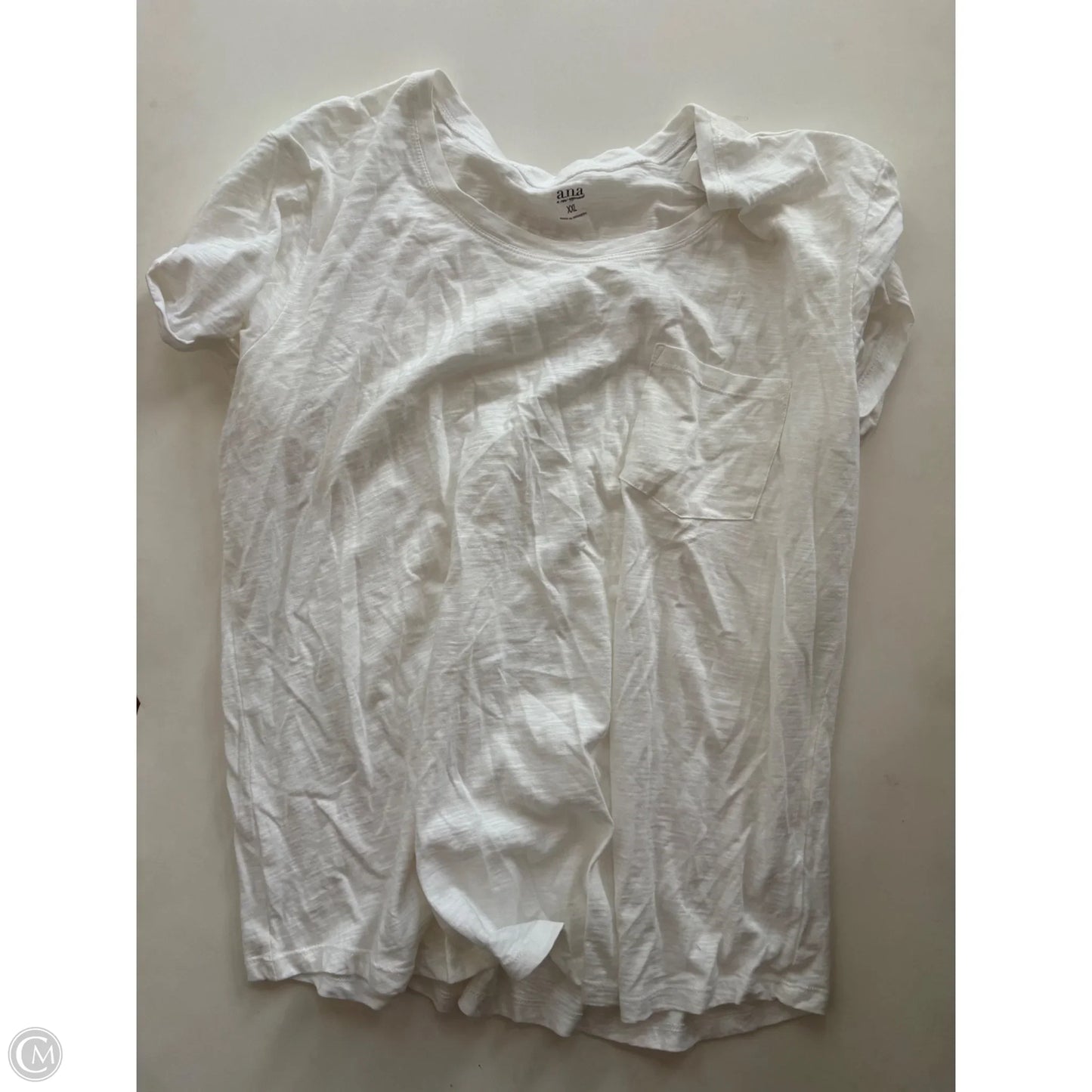 Top Short Sleeve By Ana In White, Size: 2x