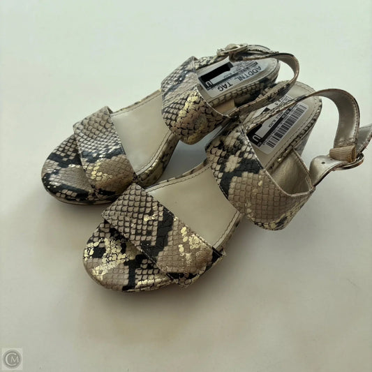 Sandals Heels Block By Anne Klein In Animal Print, Size: 6.5