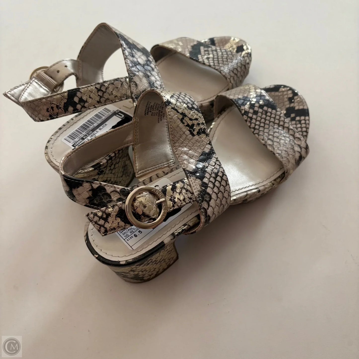 Sandals Heels Block By Anne Klein In Animal Print, Size: 6.5
