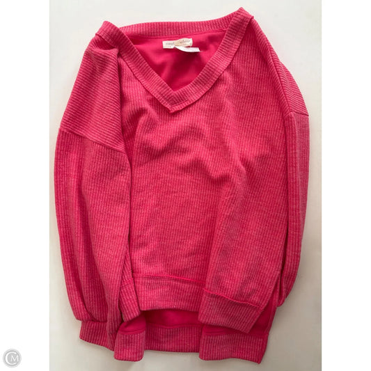 Sweatshirt Crewneck By Simply Southern In Pink, Size: M