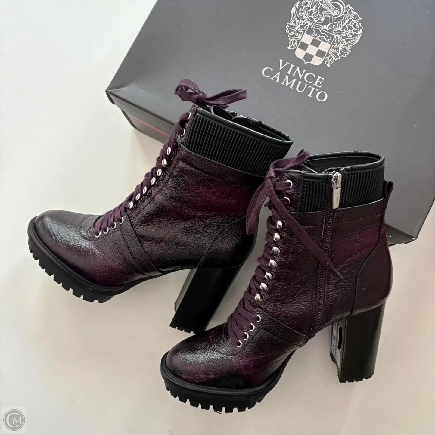 Boots Ankle Heels By Vince Camuto In Purple, Size: 8.5