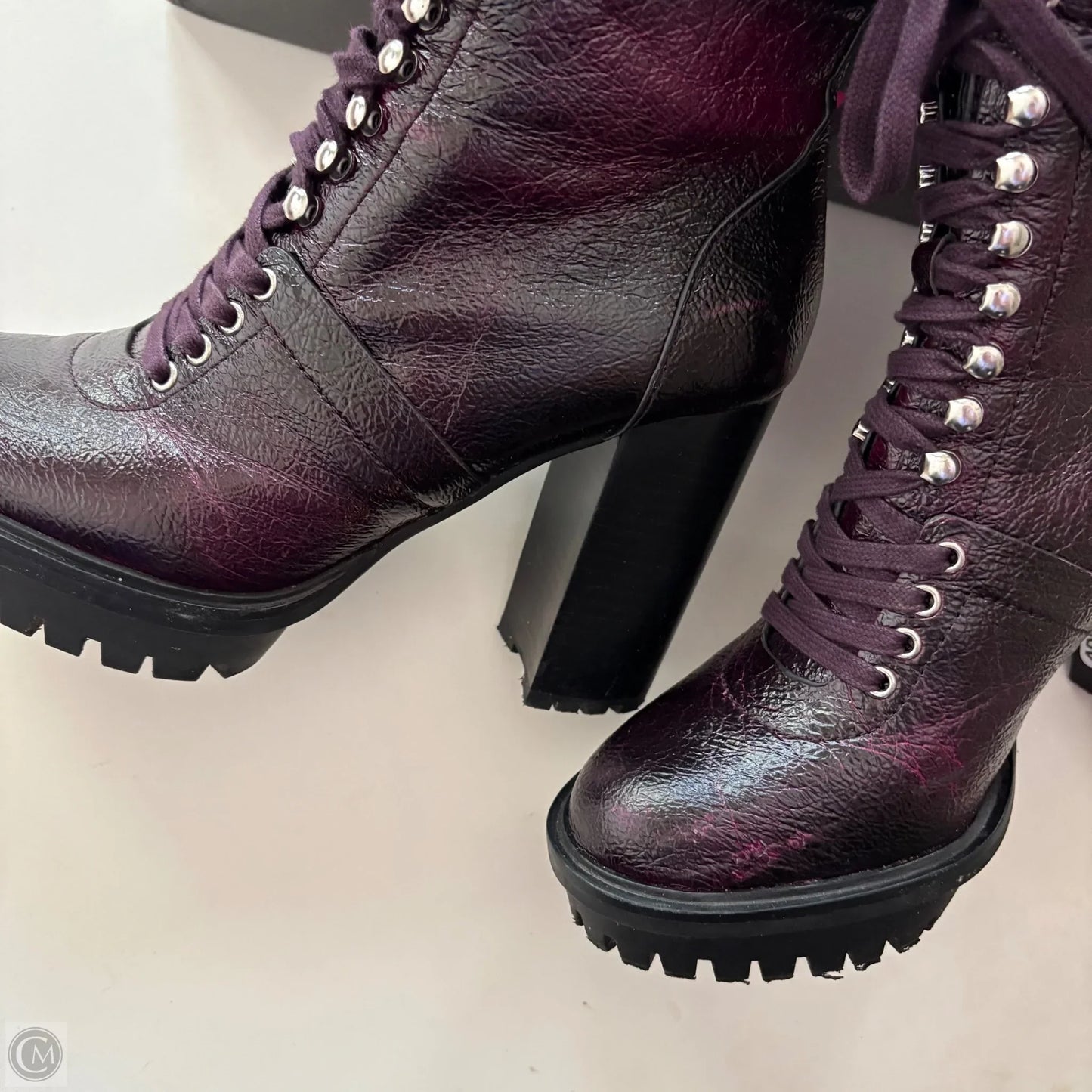 Boots Ankle Heels By Vince Camuto In Purple, Size: 8.5