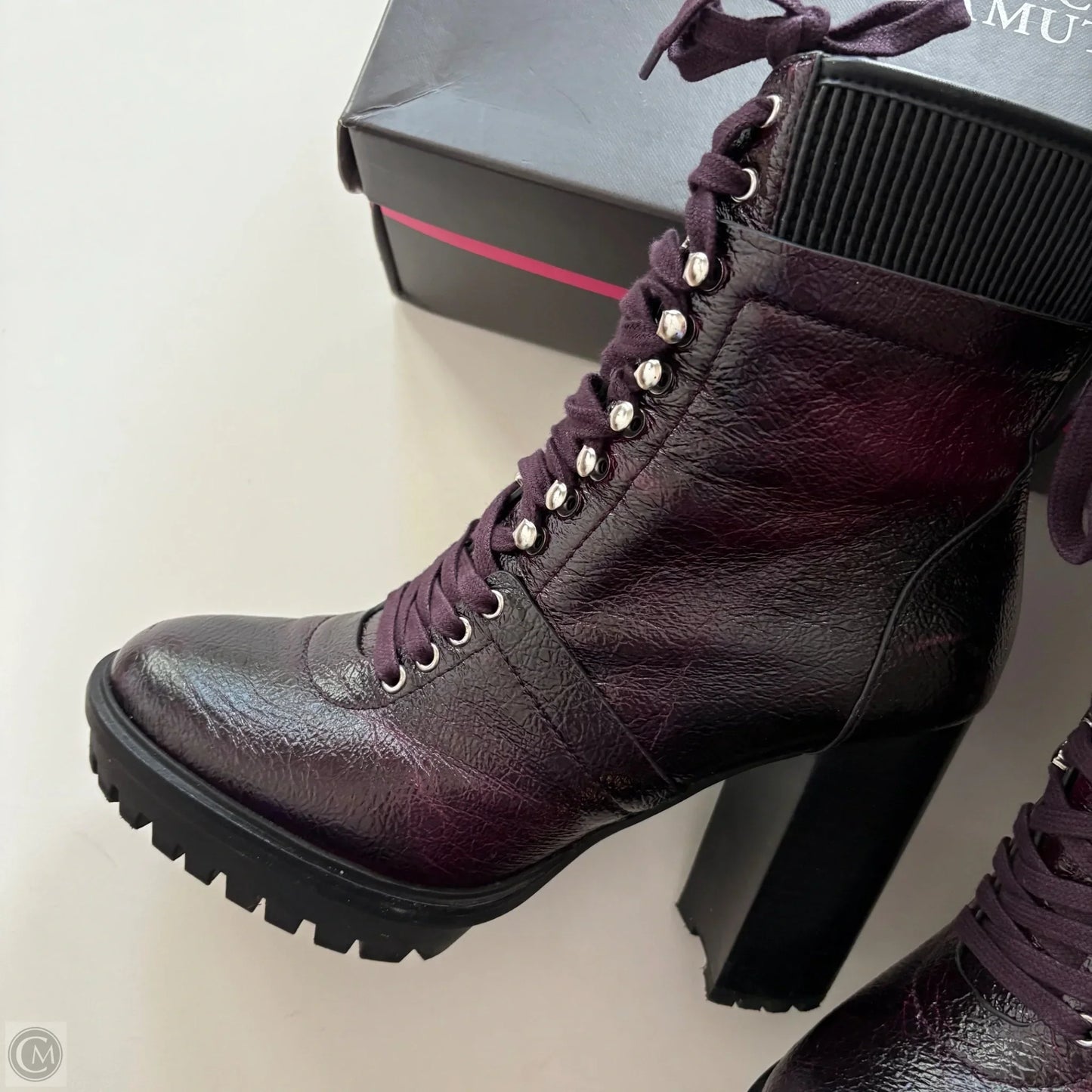 Boots Ankle Heels By Vince Camuto In Purple, Size: 8.5