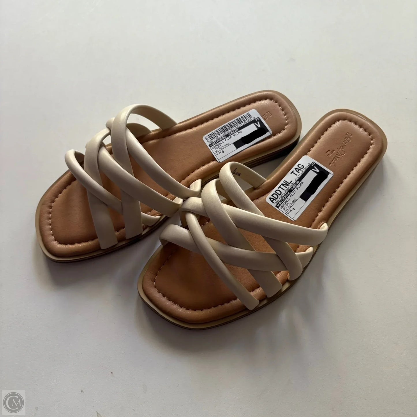 Sandals Flip Flops By Universal Thread In Cream, Size: 8