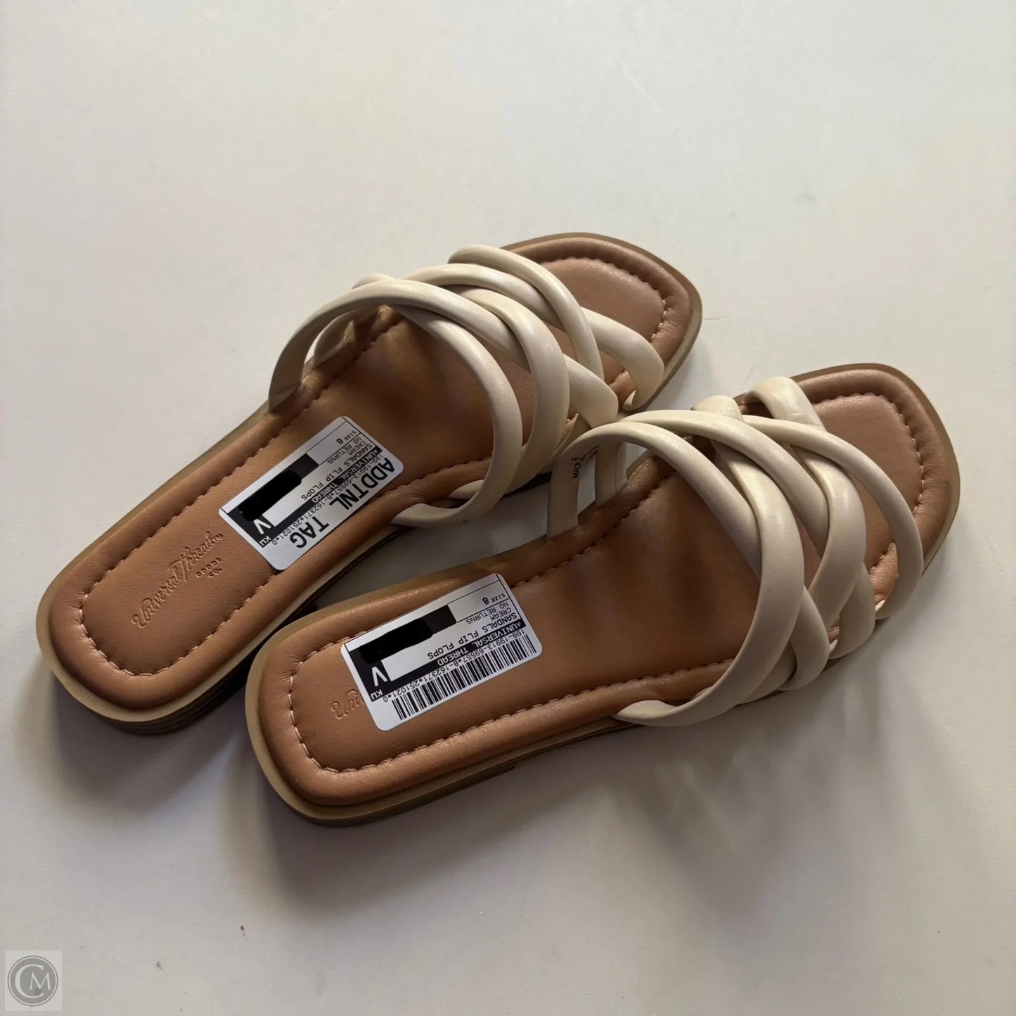 Sandals Flip Flops By Universal Thread In Cream, Size: 8