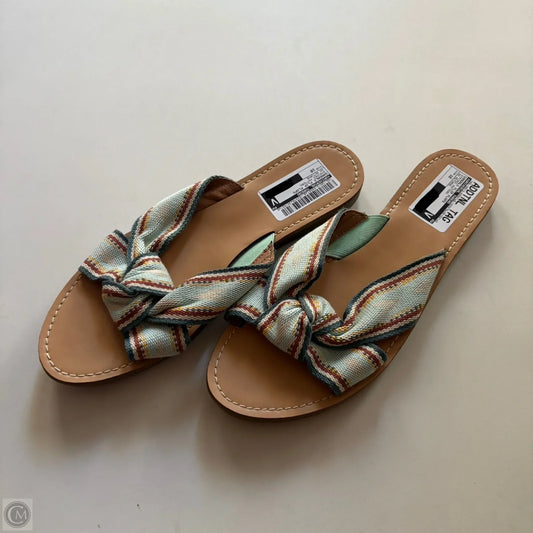 Sandals Flip Flops By Universal Thread In Striped Pattern, Size: 10