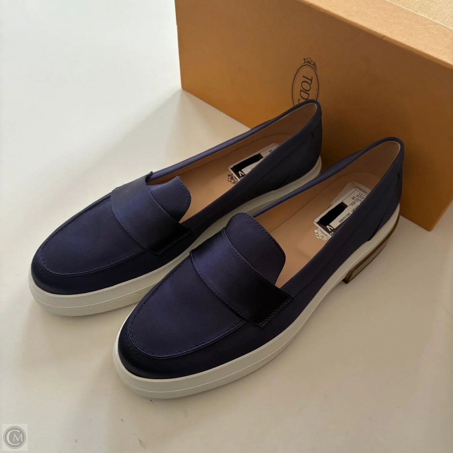 Shoes Luxury Designer By Tods In Blue, Size: 10