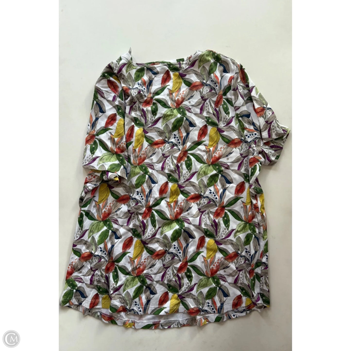 Top Short Sleeve By Chicos In Floral Print, Size: 2x