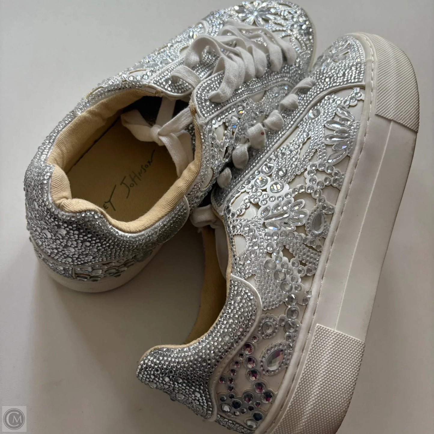 Shoes Athletic By Betsey Johnson In Silver, Size: 9